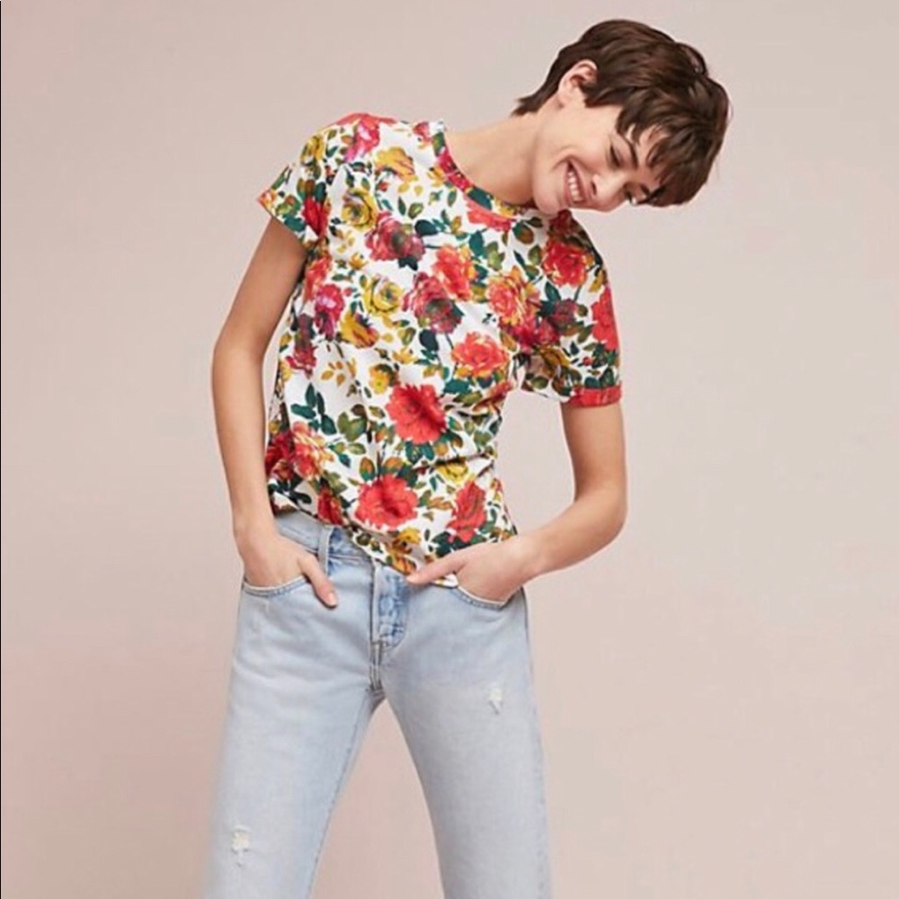 Anthropologie Meadow Rue Printemps Flower Top